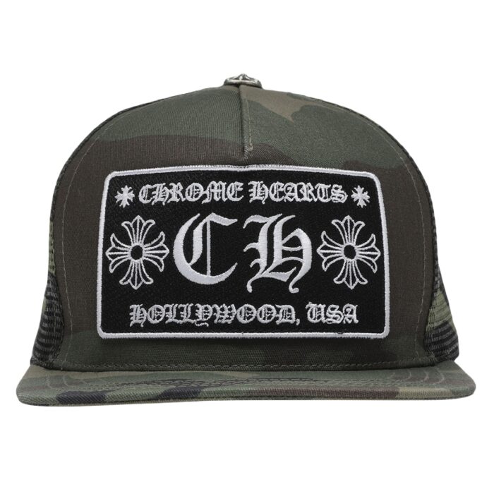 Chrome Hearts CH Hollywood Trucker Hat – Camo