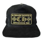 Chrome Hearts CH Hollywood Corduroy Trucker Hat – Black/Gold