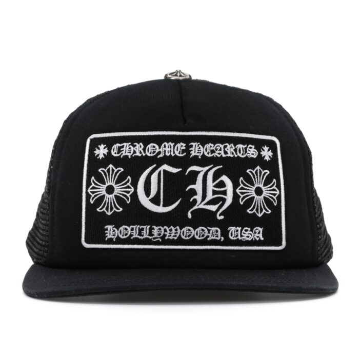 Chrome Hearts CH Hollywood Trucker Hat – Black/Black