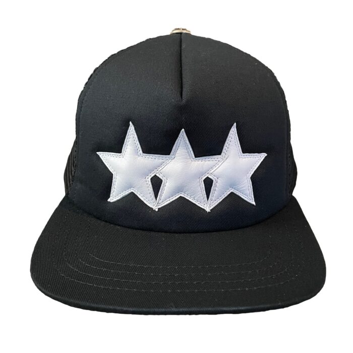 Chrome Hearts Leather Star Trucker Hat – Black/White