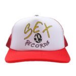 Chrome Hearts Matty Boy Sex Records Logo Trucker Hat – Red/White